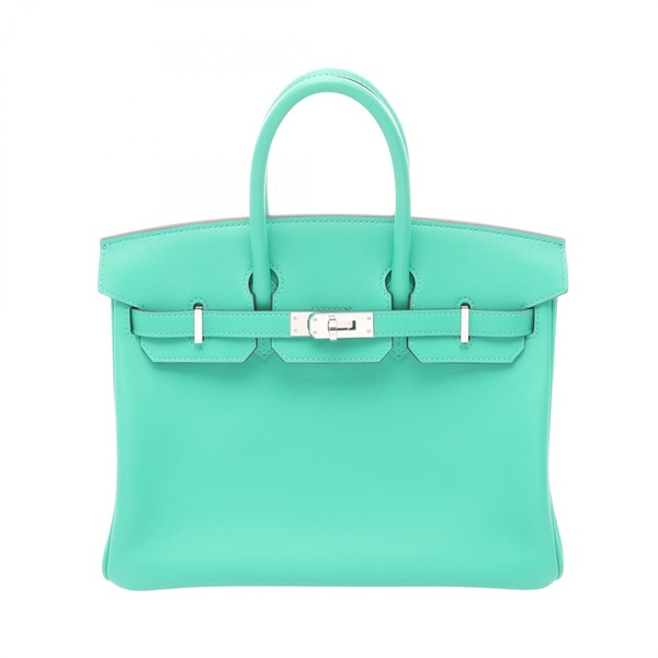 HERMES Birkin 25 Handbag Swift leather Green VertComic Used Women B SHW