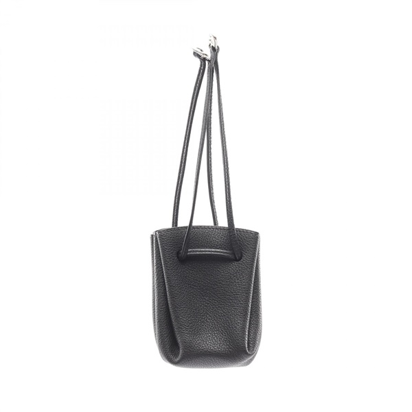 HERMES Vespa Drawstring Pouch Mini Bag Togo leather leather Black SHW Used E