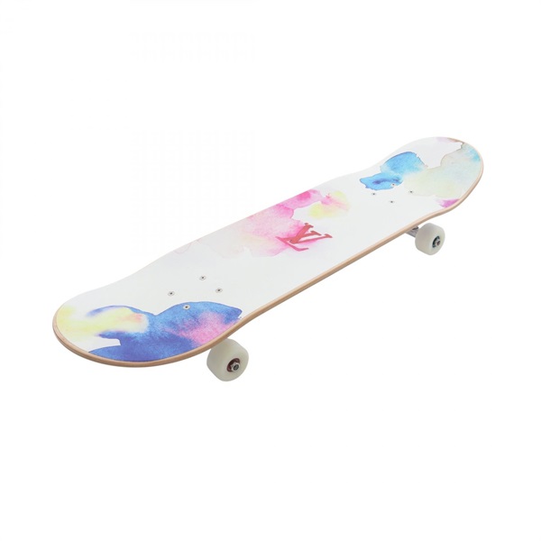 LOUIS VUITTON Monogram Watercolor Skateboard GI0622 Wood White unisex LV