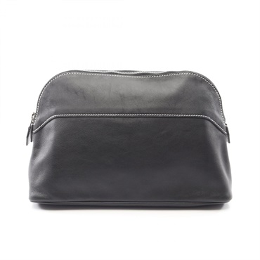 HERMES Bolide pouch MM purse O Swift leather Black Used Women SHW