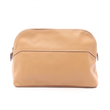 HERMES Bolide pouch MM purse O Swift leather Brown Natural Used Women SHW