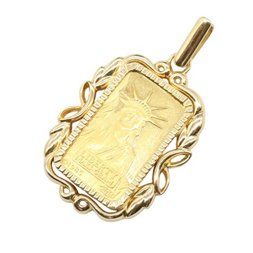 JEWELRY Liberty Gold Coin Top Pendant Top 18 24KYG Yellow Gold Used Women