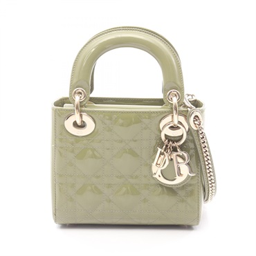 Christian Dior Lady Dior Mini Cannage chain crossbody Handbag Patent leather
