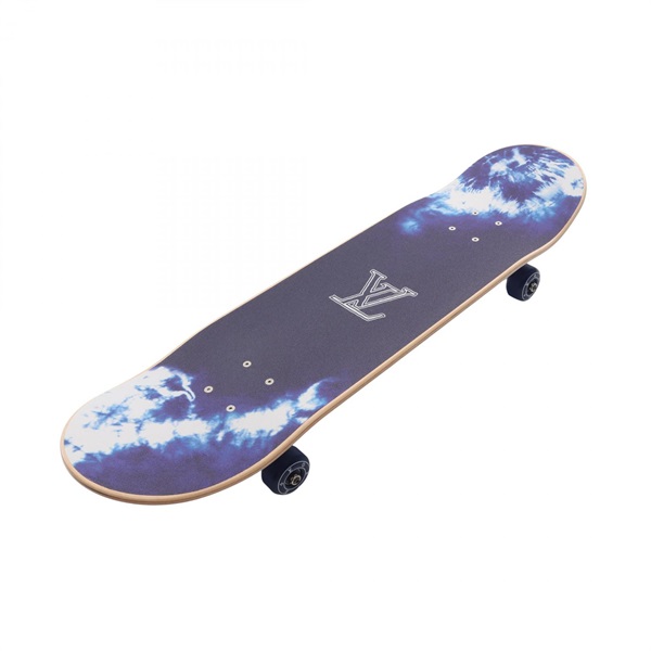 LOUIS VUITTON skateboard GI0765 Monogram Bandana Wood Navy Blue White Used mens