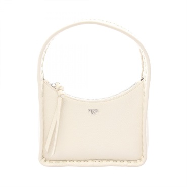 FENDI Small Fendsssence Selleria Handbag 8BS094 leather White Used Women