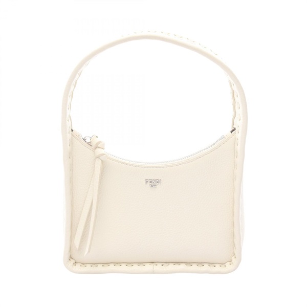 FENDI Small Fendsssence Selleria Handbag 8BS094 leather White Used Women