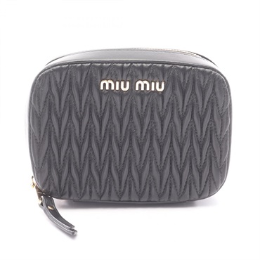 Miu Miu Materasse Pouch purse zip around leather Black Used Women