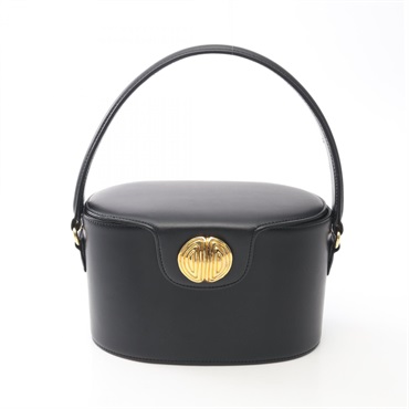 GIVENCHY Vintage Vanity Handbag leather Black Used Women GHW