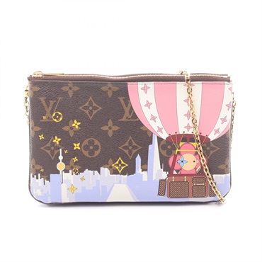 LOUIS VUITTON Pochette double zip chain Shoulder Bag M68486 Monogram Vivienne