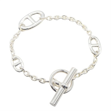 HERMES Chaine d’Ancre Farandole Large Bracelet Bangle Silver 925 Used Women