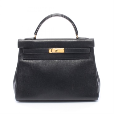 HERMES Kelly 32 Inside stitched Handbag U Ardennes leather Black Used GHW