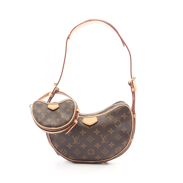 LOUIS VUITTON Croissant Shoulder Bag M46828 Monogram canvas leather Brown Used