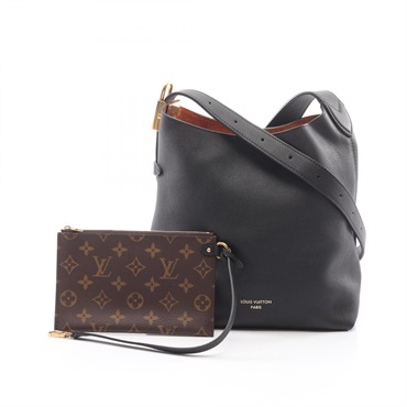 LOUIS VUITTON Low Key Hobo PM Shoulder Bag M25352 leather Black Used Women