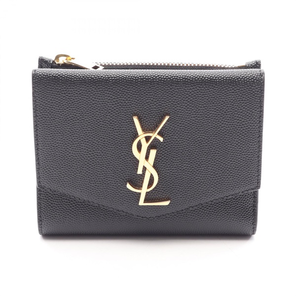 SAINT LAURENT PARIS Uptown Bi-fold wallet 5822961GF0J1000 leather Blk Used YSL