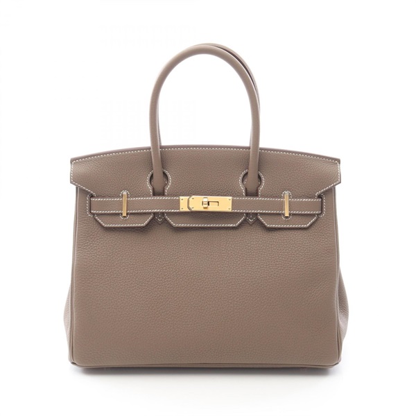 HERMES Birkin 30 Tote Handbag Togo leather Gray Etoupe Grey GHW Women G
