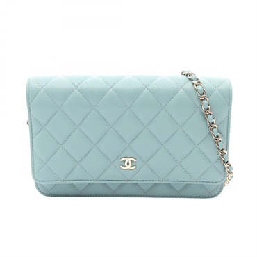 CHANEL Matelasse Chain Shoulder Crossbody Bag Calfskin leather Green GHW Used CC