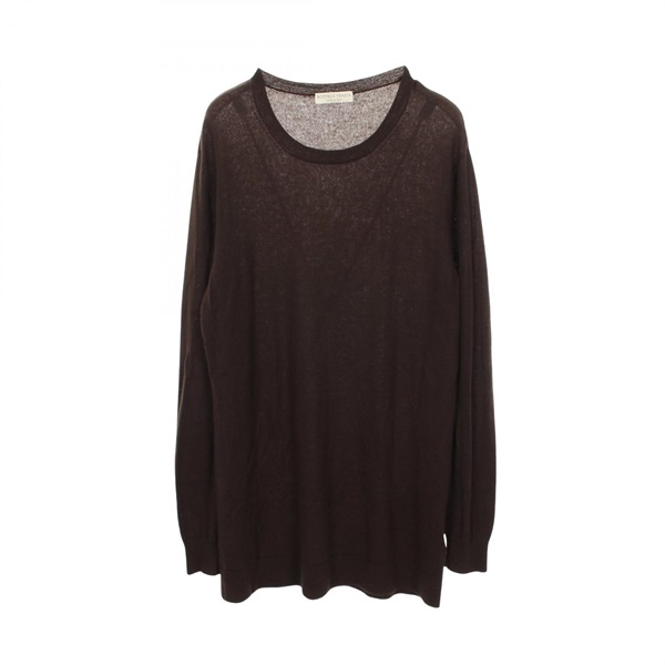 BOTTEGA VENETA Crew neck Sweater knit 568898 cashmere Brown Used Women size 46