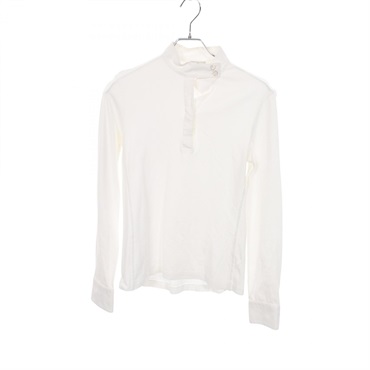 HERMES Serie Button Long Sleeve Shirt Top cotton White Used Women size M
