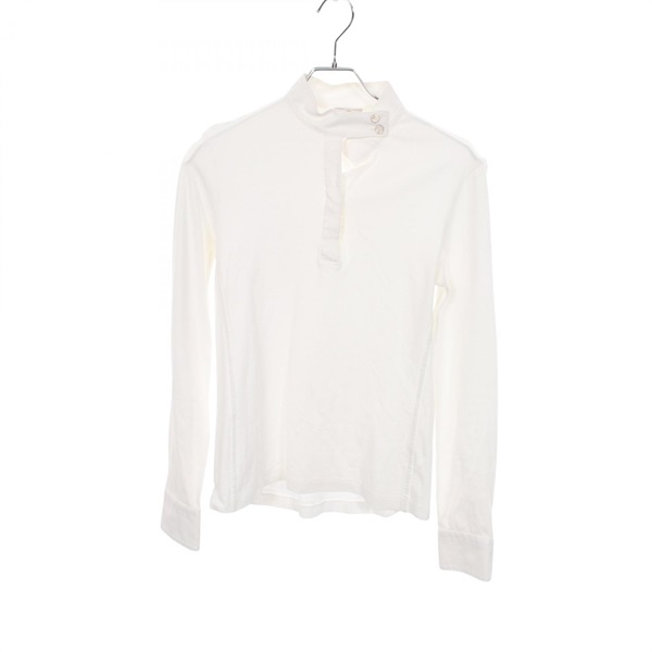 HERMES Serie Button Long Sleeve Shirt Top cotton White Used Women size M