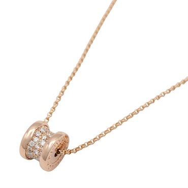 BVLGARI B-zero1 Diamond Necklace Pendant 18KRG Pink Rose Gold Clear Used Women
