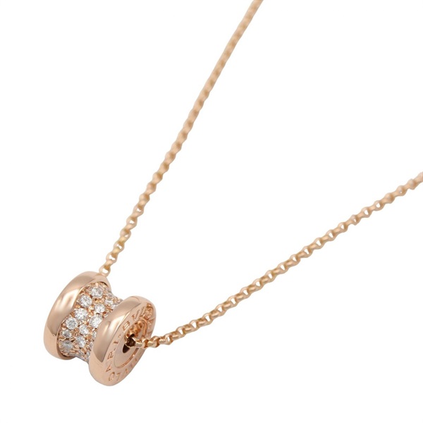 BVLGARI B-zero1 Diamond Necklace Pendant 18KRG Pink Rose Gold Clear Used Women