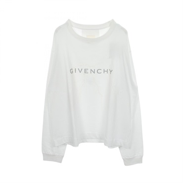GIVENCHY Logo print Long-sleeved Shirt BM71KK3YJ9 cotton White Used mens #XL