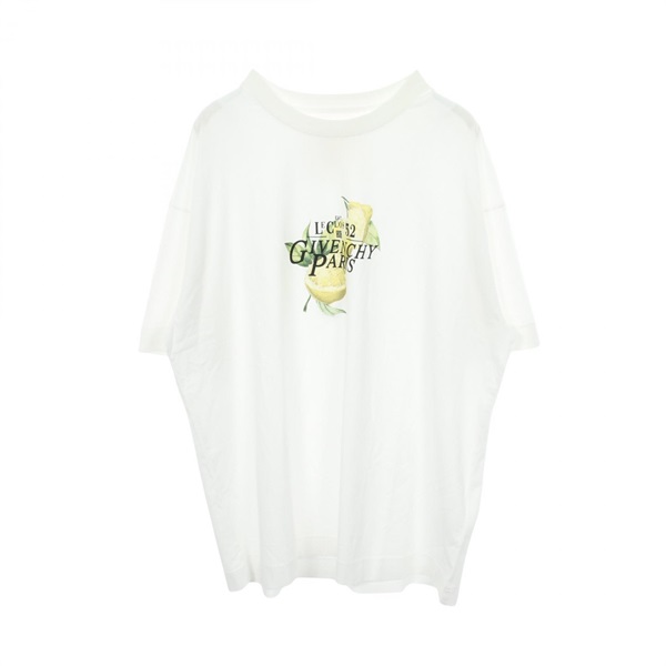 GIVENCHY Lemon Short sleeve T-shirt Top #XXL BM71JA3YN6 cotton White Used mens