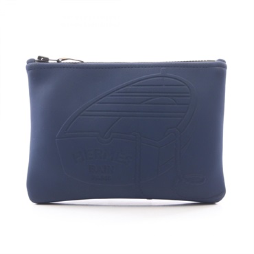 HERMES Neoban Thalassa PM Pouch purse H103747M01 Nylon Neoprene Marine Used BKHW