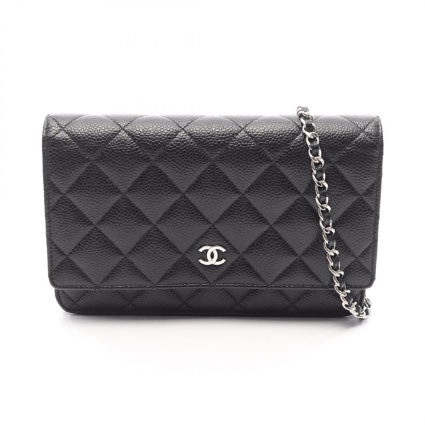 CHANEL Matelasse Chain Shoulder Bag AP0250 Calfskin leather Black Used SHW CC
