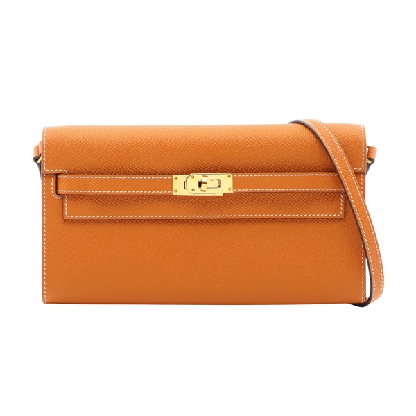 HERMES Kelly to go Shoulder Crossbody Bag Epsom leather Brown Toffee GHW Used B