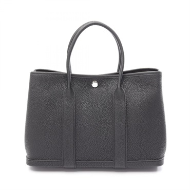 HERMES Garden party TPM Hand Tote Bag Negonda leather Black Used Women SHW