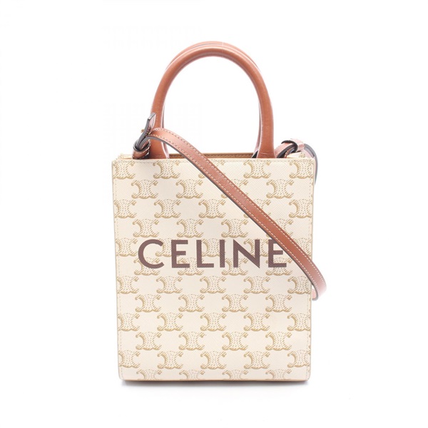 CELINE Mini Vertical Cover Triomphe Shoulder Crossbody Handbag 194372BZK canvas
