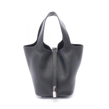 HERMES Picotin Lock PM Tote Handbag Clemence leather Black SHW Used Women Z