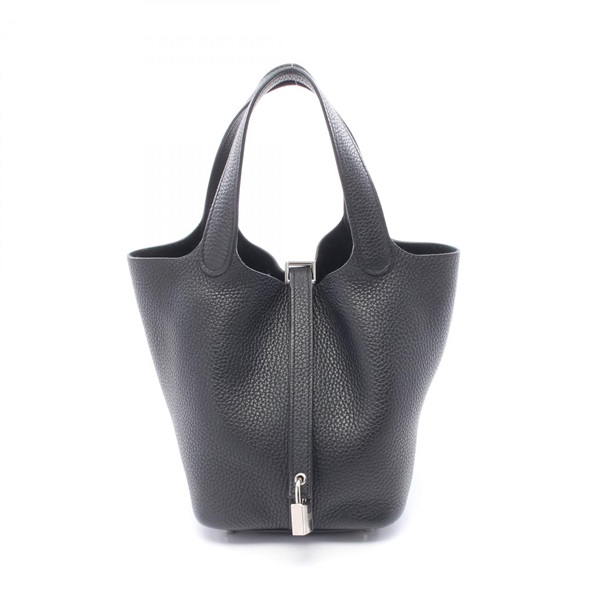 HERMES Picotin Lock PM Tote Handbag Clemence leather Black SHW Used Women Z