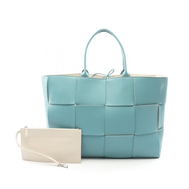 BOTTEGA VENETA THE ARCO TOTE Large Intrecciato Handbag 736182 leather Blue Used
