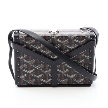 GOYARD Minaudiere Trunk Shoulder Bag canvas leather Black Brown White Used women