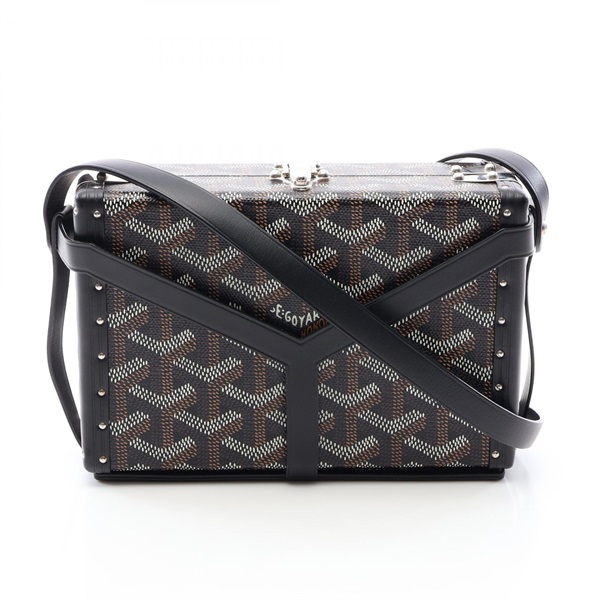 GOYARD Minaudiere Trunk Shoulder Bag canvas leather Black Brown White Used women