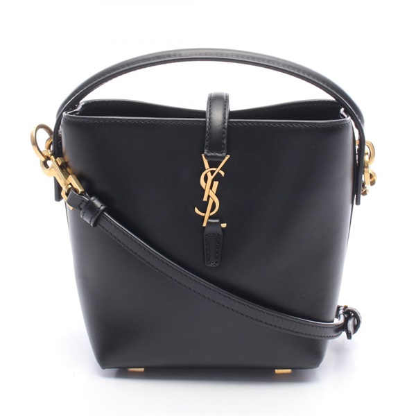 SAINT LAURENT PARIS Mini Bucket Shoulder Crossbody Handbag 7658702R20W1000 Used