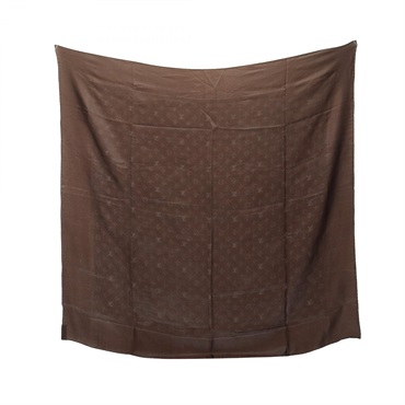 LOUIS VUITTON Carre Monaco Monogram Scarf Stole Wrap M71153 silk Brown Used LV
