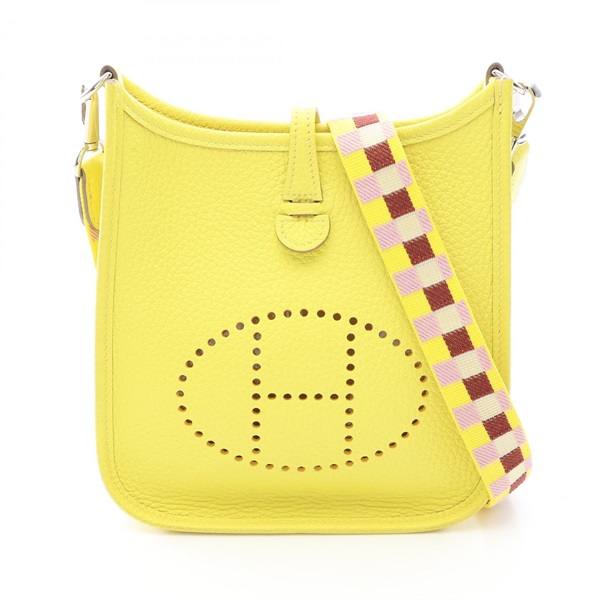 HERMES Evelyne TPM Amazon Shoulder Bag U Taurillon Clemence Lime Used Women SHW
