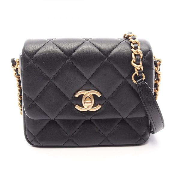 CHANEL Matelasse chain Shoulder crossbody Bag AS2733 Lambskin Black Used GHW