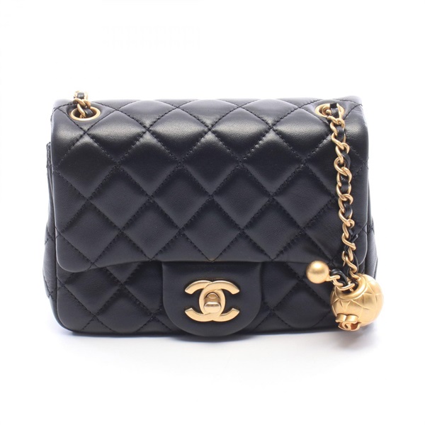 CHANEL Mini Matelasse chain Shoulder Bag AS1786 Lambskin leather Black Used GHW