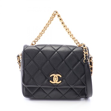 CHANEL Matelasse chain crossbody Shoulder Bag AS2734 Lambskin Black Used GHW
