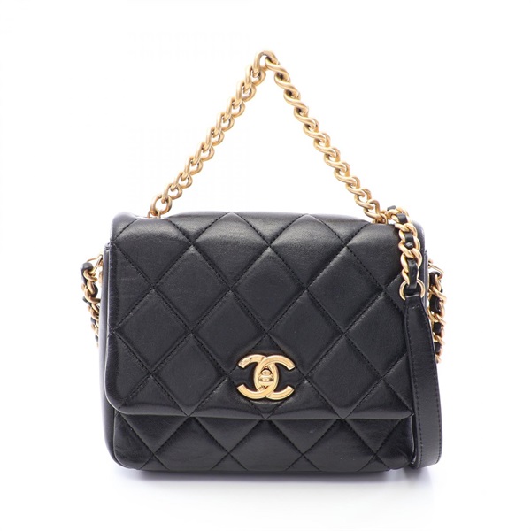 CHANEL Matelasse chain crossbody Shoulder Bag AS2734 Lambskin Black Used GHW