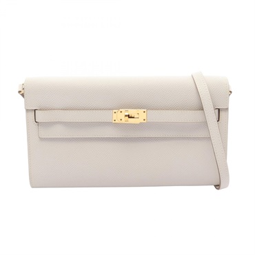 HERMES Kelly Long To Go Outside Stitched crossbody Bag B Epsom craie Used GHW