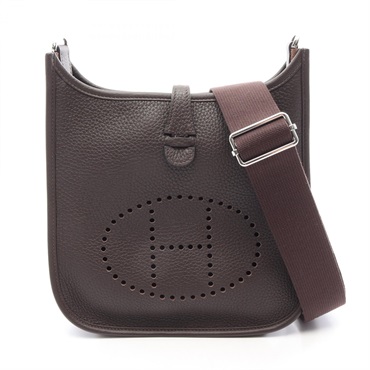 HERMES Evelyne3 23 Shoulder crossbody Bag G Taurillon Clemence Ebene SHW Women