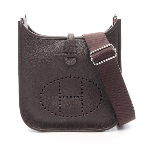 HERMES Evelyne3 23 Shoulder crossbody Bag G Taurillon Clemence Ebene SHW Women