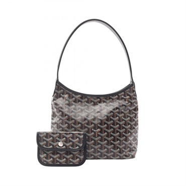 GOYARD Boheme Mini Hobo Handbag PVC coated canvas leather Black White Preowned