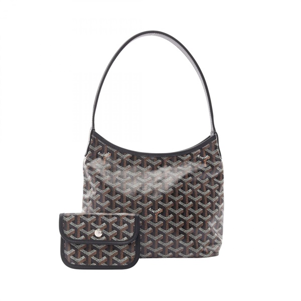 GOYARD Boheme Mini Hobo Handbag PVC coated canvas leather Black White Preowned