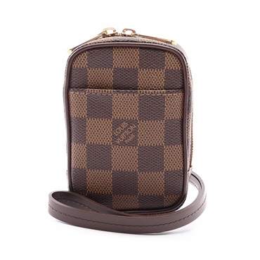 LOUIS VUITTON Etui Okapi PM Pouch Cace Mini Bag N61738 Damier Ebene canvas Used
